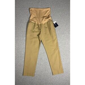 Gap Maternity Tan Full Panel Bi-Stretch Slim Crop Ankle Pants NWT Size 6 Regular